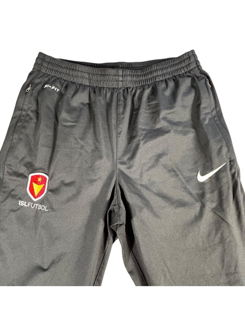 Nike Dri-Fit Black Soccer Training Pants Sz M ISL Futbol Swoosh Athleisure